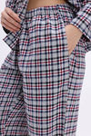 Zivame Checkered Charm Flannel Pyjama Set - Vapourous Gray — thumbnail 6